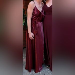 Birdy Grey Cindy Satin Bridesmaid Dress, Cabernet